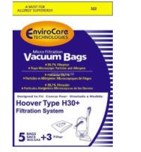 Hoover Type H30+ Vacuum Bags (5 bags + 3 filters)