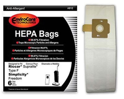 Riccar Supralite Type F HEPA Vacuum Cleaner Bags (18 bags)