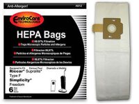 Riccar Type F HEPA Vacuum Bags (6 pack)