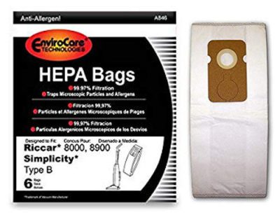 Riccar Type B HEPA Vacuum Bags for 8000 Series (6 pack)