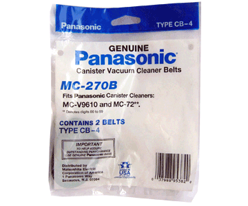 Panasonic Type CB-4 Vacuum Belt MC-270B For Canisters Vacuums # MC270B,CB4 2PacK 