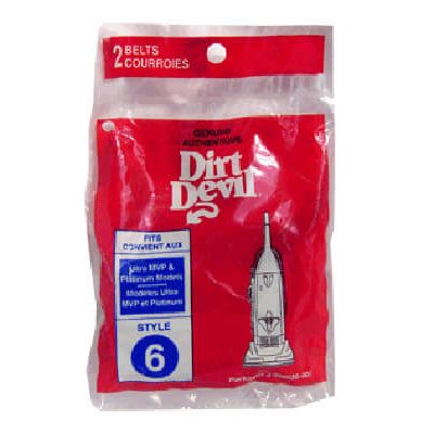 Dirt Devil Style 6 Ultra MVP and Platinum Belt (2 pack)