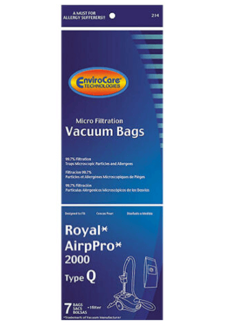 Royal Type Q Canister Vacuum Bags (7 pk + 1)