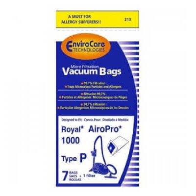 Royal Type P Canister Vacuum Bags (7 pk + filter)