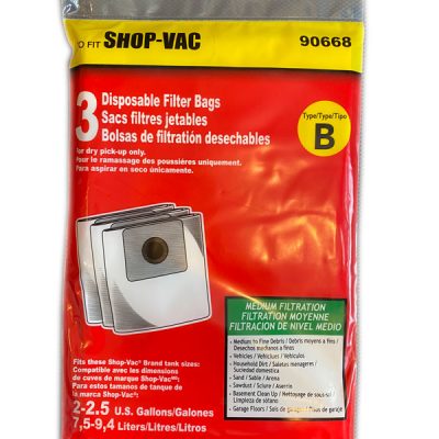 Shop VAC Bags 2.5 gallon Type B | Disposable Filter Bags | Vacuum Supply Store