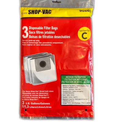 Shop Vac 3 Gallon Bags Type C Disposable | Vacuum Supply Store