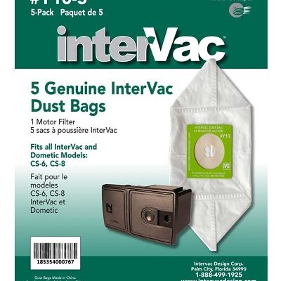 Intervac RV Vacuum Bags Y10-5 5pk with 1 Motor Filter