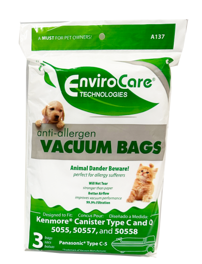 Kenmore Type Q Allergen Replacement Vacuum Bags 5055 3pk A137