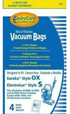 Electrolux Oxygen Harmony Canister Replacement Vacuum Bags 4pk