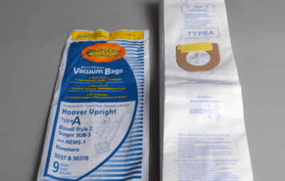 Hoover Type A Micro Lined Allergen Replacement Bags 809-9