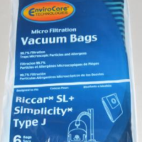 Riccar Simplicity Type J Replacement Vacuum Bags 6pk 810