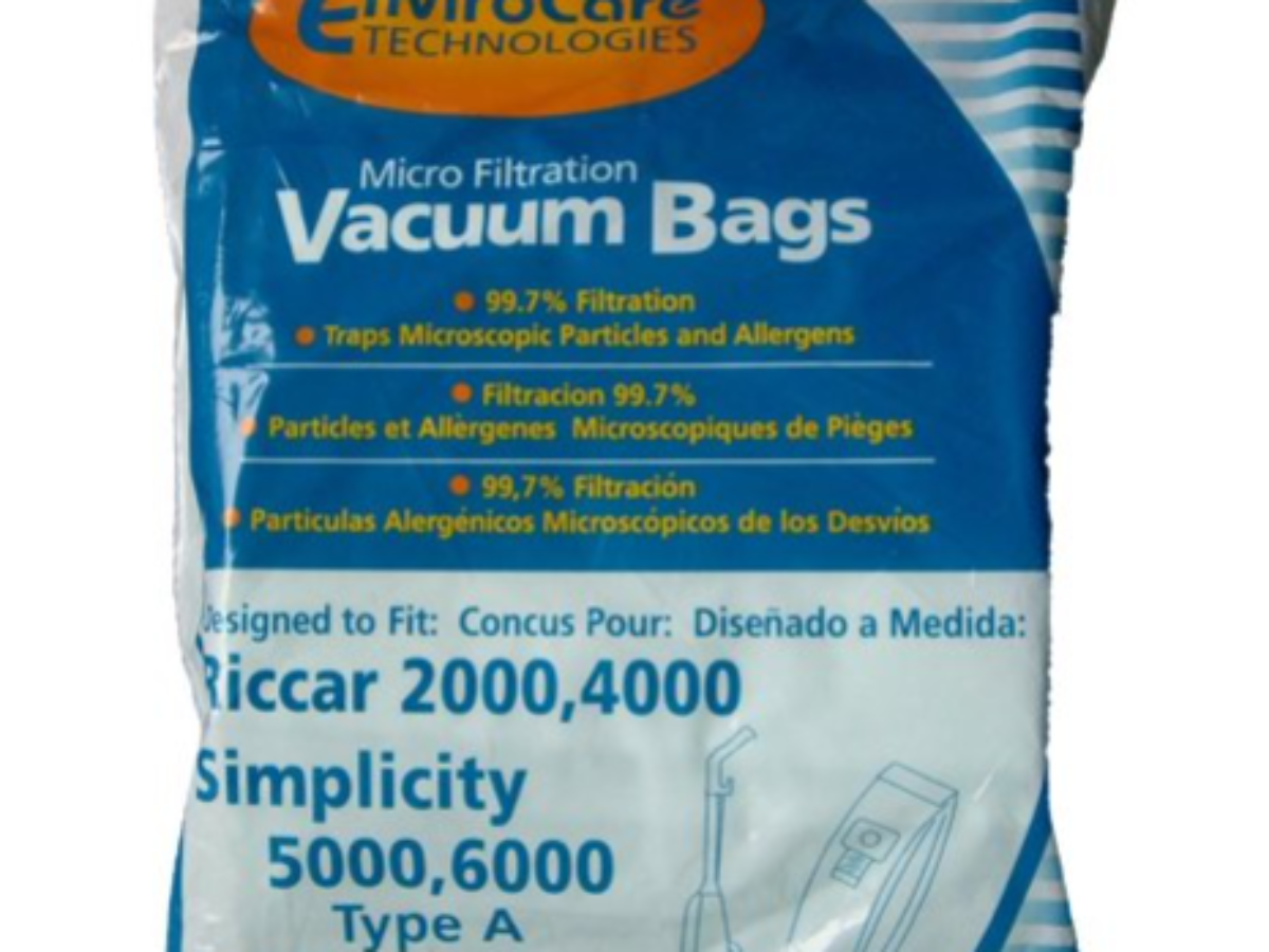 Replacement Vacuum Bag F/ Simplicity 7450 Vacuum Model Micro Type 6 Bags/pk 