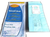 Riccarr Simplicity type B 7000 8000 Replacement Vacuum Bags 12pk 846-12