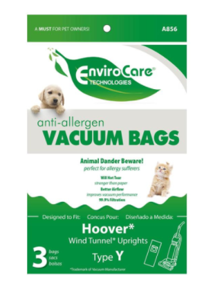 Hoover Type Y Allergen Replacement Vacuum Bags 3pk A856