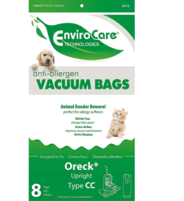 Oreck Type CC Allergen Replacement Vacuum Bags 8pk A713