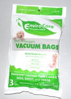 Kenmore Type Q Allergen Replacement Vacuum Bags 5055 3pk A137