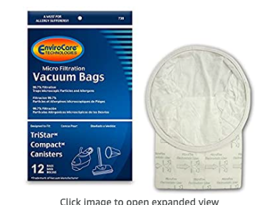 Compact Canister Micro Replacement Vacuum Bags 12pk