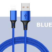 Cable Lightning Nylon Braided Lightning Length: 2M Blue
