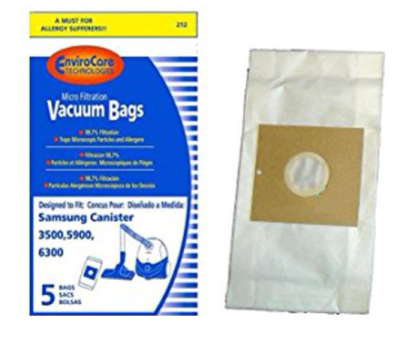 Samsung 3500 5900 6300 Canister and Simplicity G Scout Replacement Vacuum Bags 5 pk 212