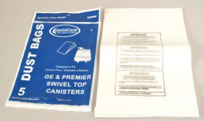 GE Enviro Canister Replacement Vacuum Bags 5pk 220SW