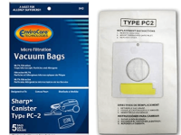 Sharp PC2 Micro Canister Replacement Vacuum Bags 5pk 843