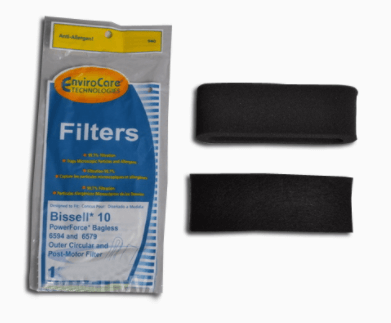 Bissell Style 10 Wrap around 2pk 1 wrap around filter and 1 post motor filter F940