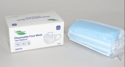 Disposable Face Masks 3 Layer Protective Filter Non Medical 50 per box DFM1