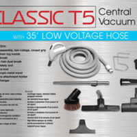Titan T5 Central Vacuum Kit Classic 35ft Low Voltage with Deluxe Tool Kit