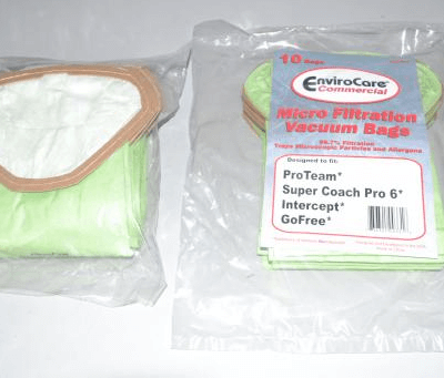 ProTeam Pro 6 Backpack Vacuum Bags 10pk ECC331