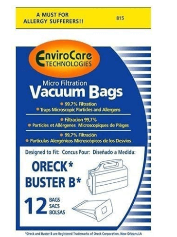 Oreck Buster B & HouseKeeper Allergen Bags 12pk 815