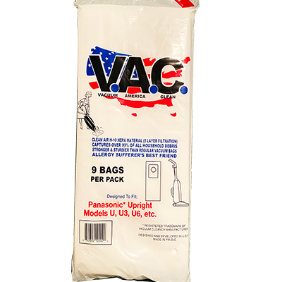 Panasonic Type U-3 & U-6 Cloth Vacuum Cleaner Bags (9 pk) Replacement Bags VAC3