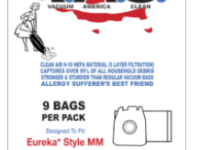 Eureka Style MM HEPA Vacuum Bags 9 Pack By V.A.C.