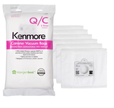Kenmore Type Q/C Vacuum Bags HEPA for Canister Vacuums (6 pack) - 53292