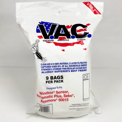 Windsor Versamatic Plus HEPA Vacuum Bags 9 Pack By V.A.C.