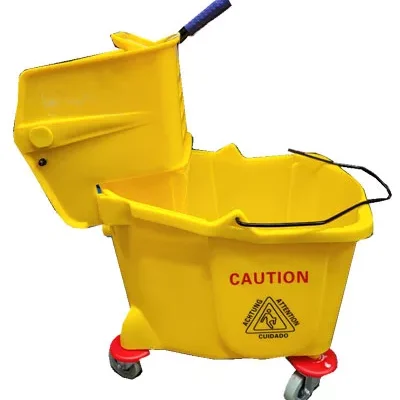 Yellow Mop Bucket W/SP Wringer with wheels 38QT