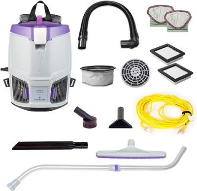 ProTeam GoFit 3 Commercial Backpack Vacuum with Xover Multi-Surface Telescoping Wand Tool Kit, 3 qt, Corded Sheila Shine Stainless Steel Cleaner Polish at Vacuum Supply Store - Residential and Commercial Cleaning Superstore