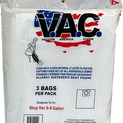Shop Vac 5-8 Gallon HEPA Vacuum Bags 3 Pack By VAC at Vacuum Supply Store - Residential and Commercial Cleaning Superstore