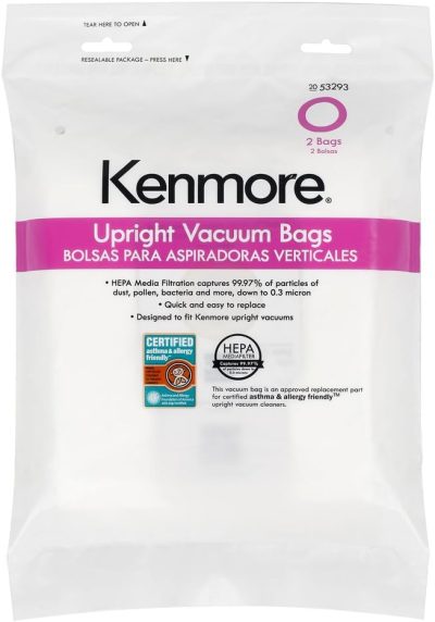 Kenmore 53293 Style O HEPA Cloth Vacuum Bags for Kenmore Upright Vacuum Cleaners